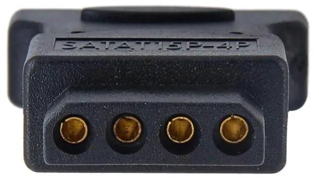 Alt view image 2 of 7 - SATA to IDE 4pin Power Adapter 15Pin SATA Male to Molex IDE 4Pin Female Cable Adapter