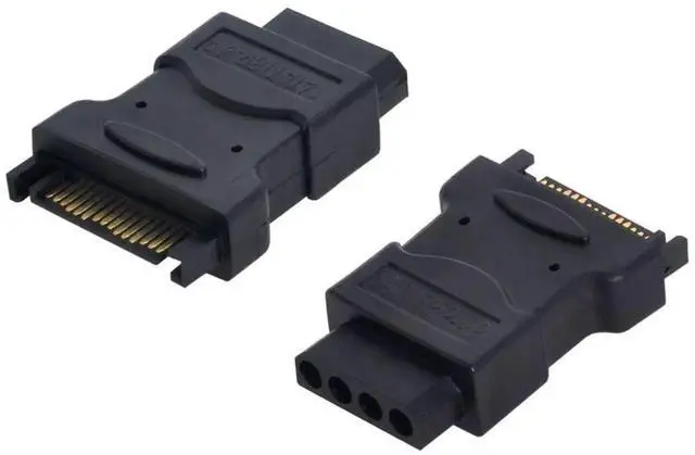 Alt view image 7 of 7 - SATA to IDE 4pin Power Adapter 15Pin SATA Male to Molex IDE 4Pin Female Cable Adapter