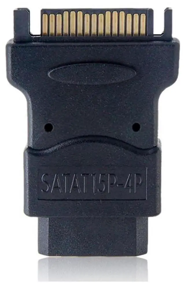 Alt view image 4 of 7 - SATA to IDE 4pin Power Adapter 15Pin SATA Male to Molex IDE 4Pin Female Cable Adapter