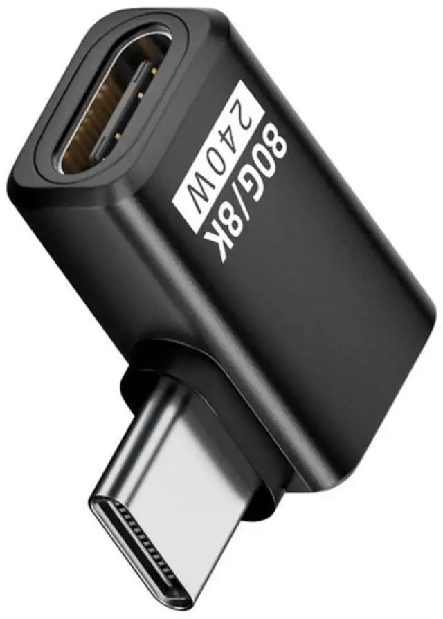 Main image of USB C Extender Adapter,USB 5.0 Type C Male to Female 90 Degree Right Angled Adapter Support 80Gbps Data Transfer PD 240W Fast Charging 16K/8K/5K Video Output