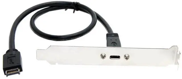 Alt view image 3 of 7 - USB 3.1 Gen 2 10Gbps USB Type-E Motherboard to USB C Front Panel Header Extension Cable Adapter with 12cm PCI-E Bracket