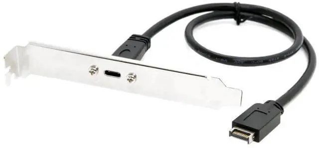 Main image of USB 3.1 Gen 2 10Gbps USB Type-E Motherboard to USB C Front Panel Header Extension Cable Adapter with 12cm PCI-E Bracket