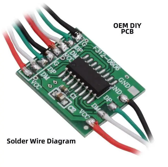 Alt view image 7 of 7 - 2 Pack USB 2.0 HUB 1 to 2 Splitter DIY Solder Cable Adapter for Strain Relief OD 3.0mm Cable