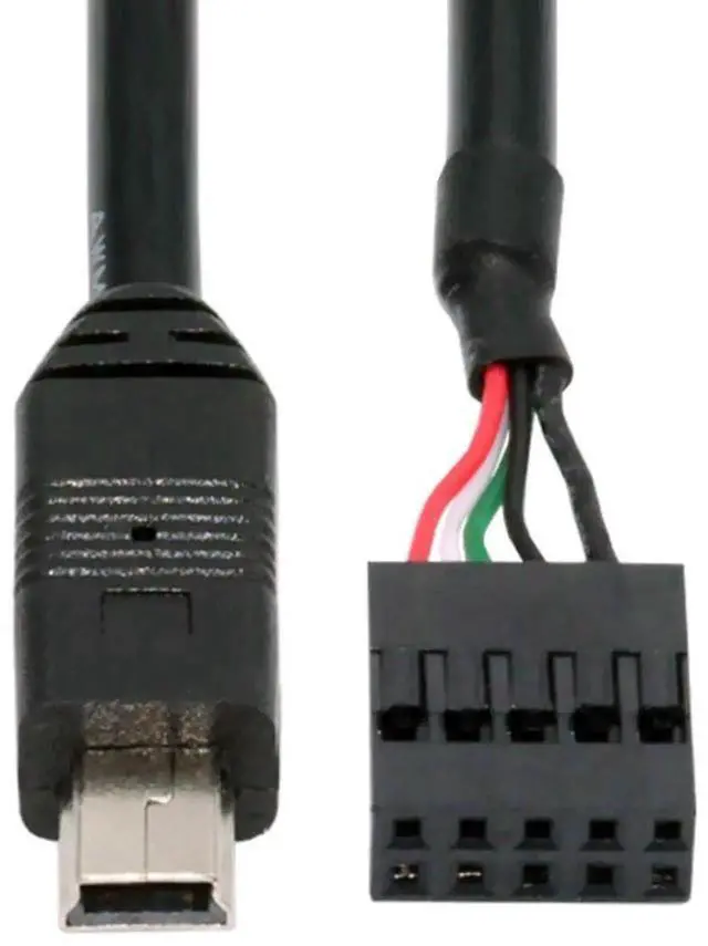 Alt view image 3 of 7 - USB 2.0 9Pin 10Pin Motherboard Header to Mini USB 5Pin Data Cable 0.5M