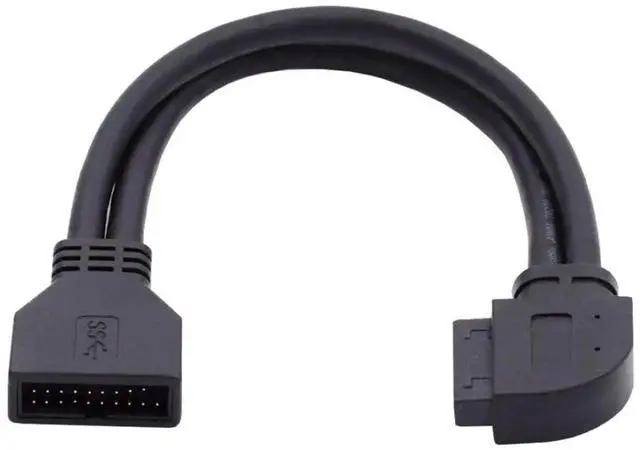 Main image of USB 3.0 Front Panel Header 19/20Pin Male to Female 90 Degree Right Angled Mainboard Header Port Extension Cable Adapter