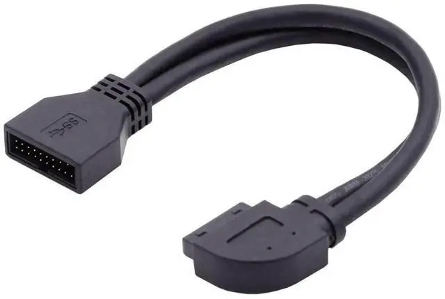 Alt view image 4 of 7 - USB 3.0 Front Panel Header 19/20Pin Male to Female 90 Degree Right Angled Mainboard Header Port Extension Cable Adapter