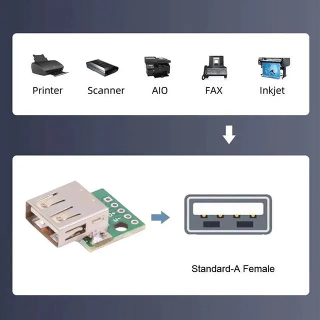 Alt view image 2 of 7 - 5 Pack USB 2.0 DIY Connector,USB 2.0 Type-A 5Pin Female Socket Port Repair Replacement Solder Adapter