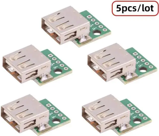 Alt view image 7 of 7 - 5 Pack USB 2.0 DIY Connector,USB 2.0 Type-A 5Pin Female Socket Port Repair Replacement Solder Adapter