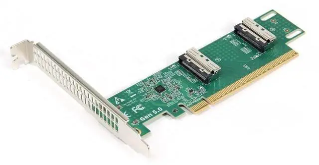 Main image of Dual Port PCI-E X16 to PCI-E 5.0 MCIO 8i 74Pin SFF-TA-1016 Adapter Mini Cool Edge IO Female PCI Expansion Card Adapter