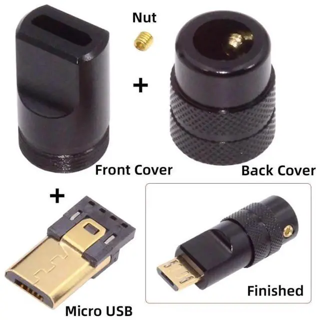 Alt view image 6 of 7 - USB DIY Connector Aluminum Alloy Micro USB 2.0 5Pin Male Plug Port Repair Replacement Solder Adapter for OD 4.0-6.0mm Cable