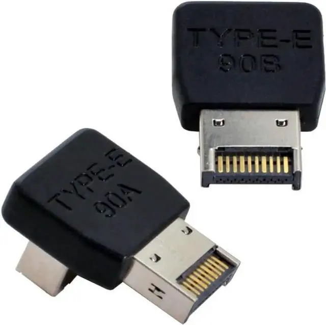 Alt view image 5 of 7 - 2 Pack USB 3.1 Type-E Front Panel Socket Motherboard Header 90 Degree Angled Adapter