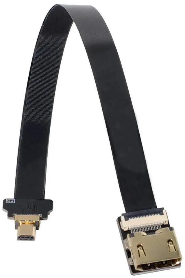 Alt view image 2 of 6 - CY HDMI to Micro HDMI Cable CYFPV HDMI Female to Micro HDMI Male Extension FPC Flat Cable 1080P for FPV HDTV Multicopter Aerial Photography