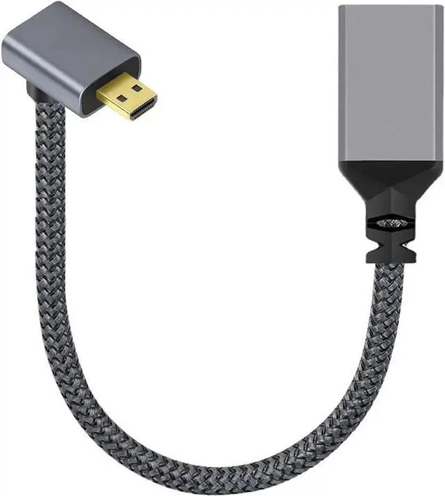 Alt view image 6 of 7 - CY Micro HDMI to HDMI Cable,Micro HDMI 1.4 Male to HDMI Female 4K Extension Cable 90 Degree Down Angled