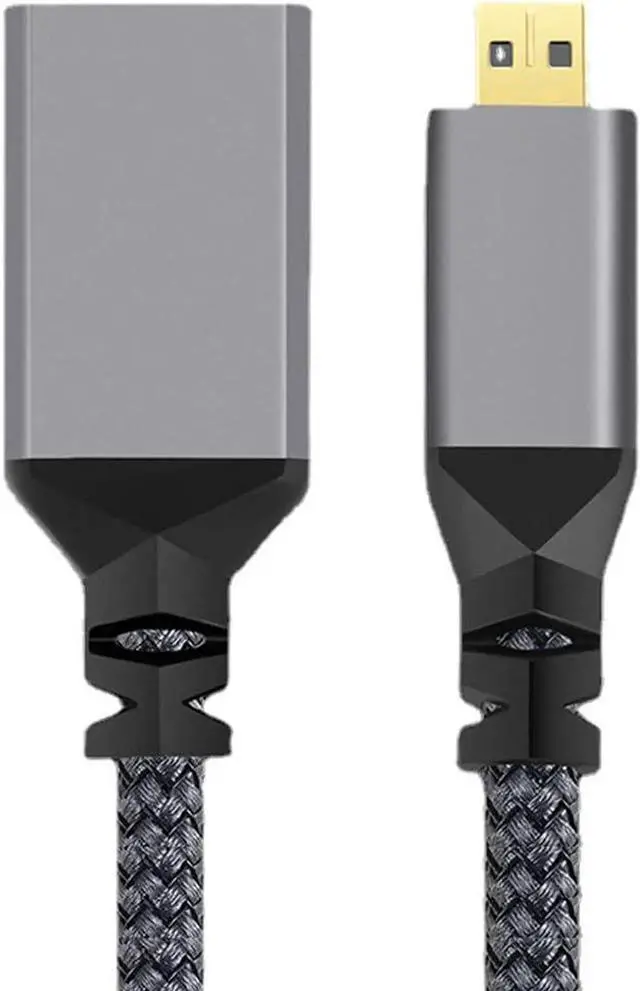 Alt view image 4 of 7 - CY Micro HDMI to HDMI Cable,Micro HDMI 1.4 Male to HDMI Female 4K Extension Cable for DV MP4 Camera DC Laptop