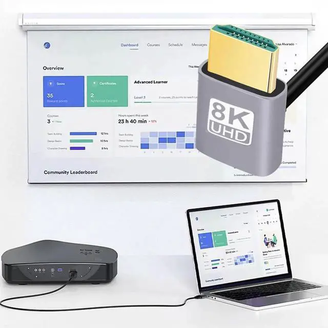 Alt view image 7 of 7 - HDMI 2.1 Cable,HDMI Male to Male Dual 90 Degree Down Angled 8K@60Hz 4K@120Hz 48Gbps Ultra High-Speed Gold-Plated Cable 0.5M for TV, Monitor, Computer