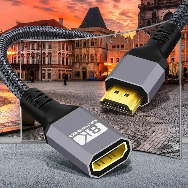 Alt view image 5 of 7 - HDMI 2.1 Cable HDMI UHD 8K 60hz 4K 120hz 48Gbs Male to Female Extension Cable with Audio 3D HDMI Cord 0.5M