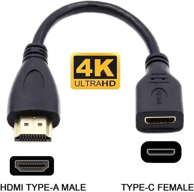 Alt view image 4 of 6 - CY Mini HDMI Cable,Mini HDMI Type C Female to HDMI Type A Male Extension Cable for Camera HDTV 4K 1080P 15cm
