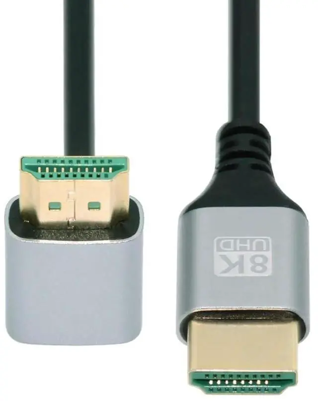 Alt view image 6 of 7 - HDMI 2.1 Cable,HDMI Male to Male 90 Degree UP Angled 8K@60Hz 4K@120Hz 48Gbps Ultra High-Speed Gold-Plated Cable 1.0M for TV, Monitor, Computer