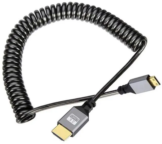 Main image of Mini HDMI Stretch Coiled Cable HDMI 1.4 to Mini HDMI 4K 60hz Extension Cable