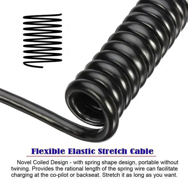 Alt view image 2 of 7 - HDMI Stretch Coiled Cable HDMI 1.4 Type A Male to Male 4K 60hz 90 Degree UP Angled Extension Cable