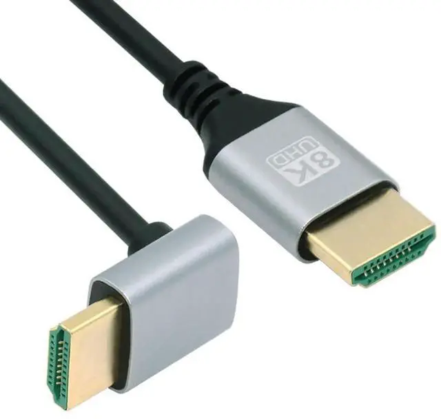 Alt view image 5 of 7 - HDMI 2.1 Cable HDMI Type A Male to Male 8K 4K HDTV 90 Degree Down Angled Extension Cable 1.0M