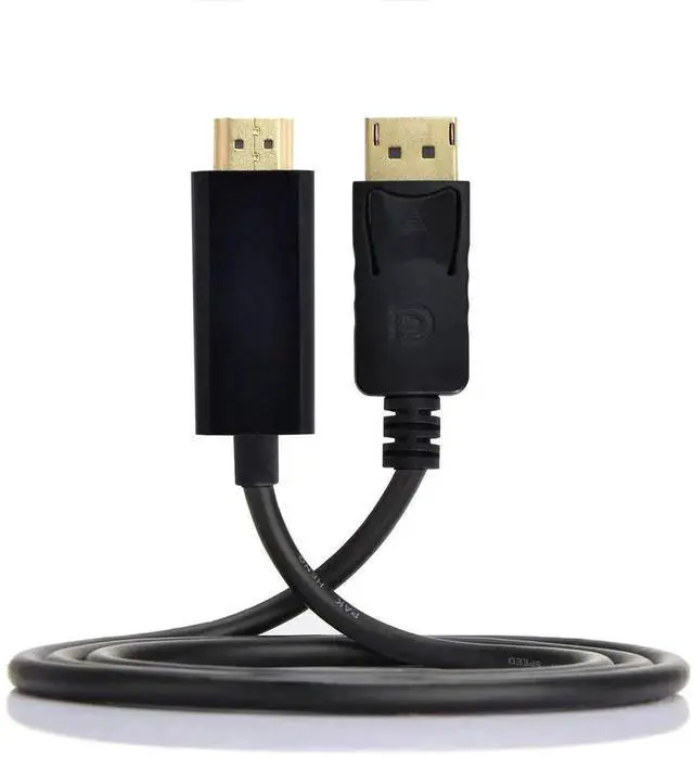 Alt view image 2 of 6 - DisplayPort to HDMI Display Cable,Gold-Plated DisplayPort Male to HDMI Male Uni-Directional Adapter 1920x1200 1080P 6ft