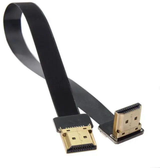 Alt view image 7 of 7 - CYFPV HDMI Male to HDMI Male Up Angled 90 Degree HDTV FPC Flat Cable for FPV HDTV Multicopter Aerial Photography (Up Angled 0.2m)