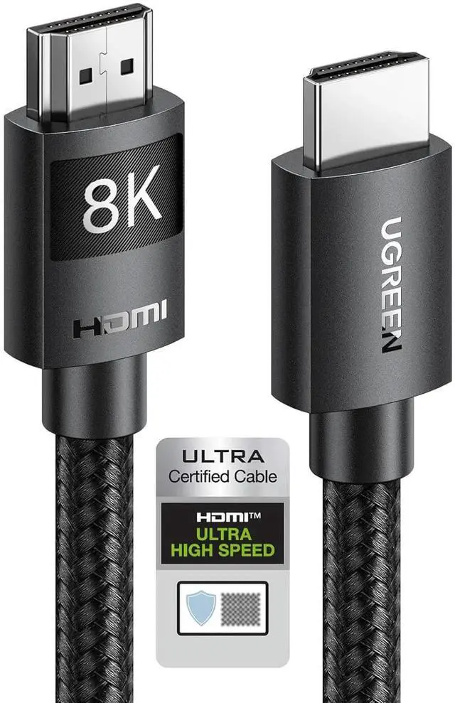Main image of UGREEN HDMI 2.1 Cable Certified 8K 10FT Ultra High Speed HDMI Cord Braided 48Gbps 4K@240Hz 10K@60Hz with Dynamic HDR eARC Dolby Atmos HDCP Compatible with PS5 PS4 Xbox Roku TV HDTV Blu-ray Projector
B