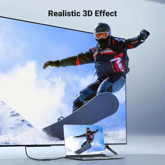 Alt view image 3 of 7 - UGREEN Mini HDMI to HDMI Adapter 4K 60Hz Male to Female Adapter Compatible with Raspberry Pi, Portable Monitors, DSLR Cameras, Camcorders, Laptops, Projectors, Tablets Graphics Cards 1.6FT