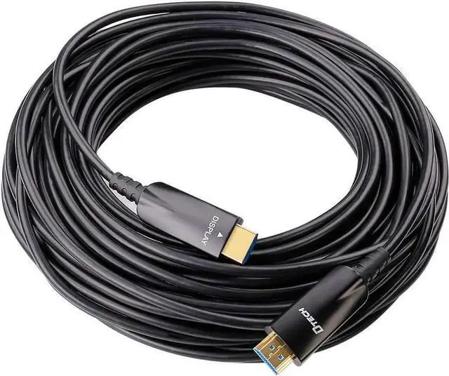 Alt view image 3 of 7 - DTech 75ft Fiber Optic HDMI Cable with 4K 30Hz and 1080p 60Hz HD Video 3D ARC HDCP CEC High Speed Supported (75 Feet, Black) compatible with DVD Player, computer monitor, gaming console, TV