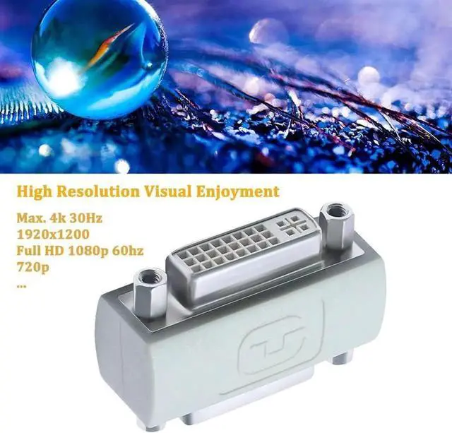 Alt view image 6 of 6 - DTECH DVI Adapter Female to Female DVI-I to DVI-I Coupler to Extend Monitor Cable Compatible with PC Desktop Computer Monitor Projector