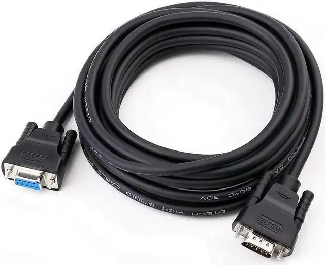Alt view image 6 of 7 - DTech DB9 RS232 Serial Cable Male to Female Null Modem Cord Full Handshaking 7 Wire Crossover for Data Communication (10 Feet, Black)