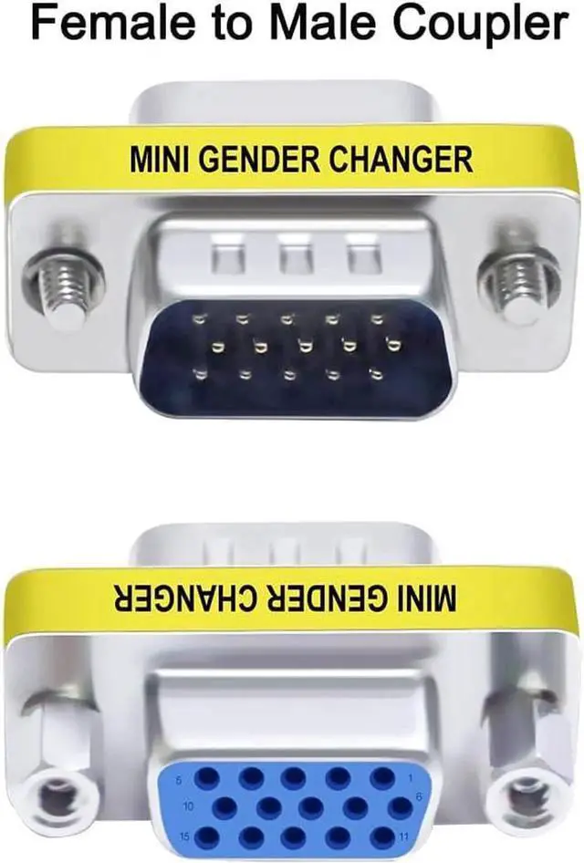 Alt view image 4 of 7 - DTECH 3-Pack VGA Connector Female to Female Gender Changer Male to Female Adapter, Male to Male Coupler