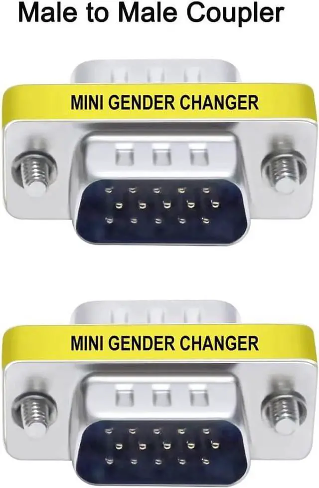 Alt view image 7 of 7 - DTECH 3-Pack VGA Connector Female to Female Gender Changer Male to Female Adapter, Male to Male Coupler
