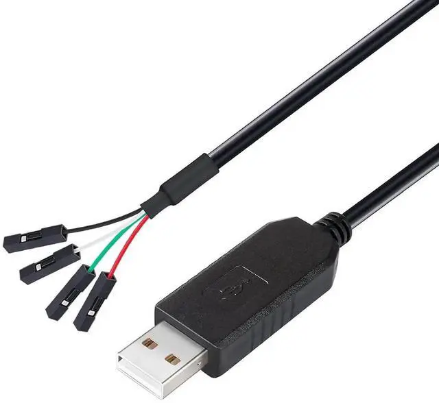 Alt view image 6 of 7 - DTech USB to TTL Serial 3.3V Adapter Cable TX RX Signal 4 Pin 0.1 inch Pitch Female Socket PL2303 Prolific Chip Windows 10 8 7 XP Vista (6ft, Black)