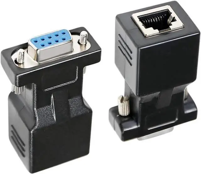 Alt view image 7 of 7 - DTECH DB9 to RJ45 Serial Adapter RS232 Female to RJ-45 Female Ethernet Converter Compatible with Standard 9 Pin RS-232 Devices
