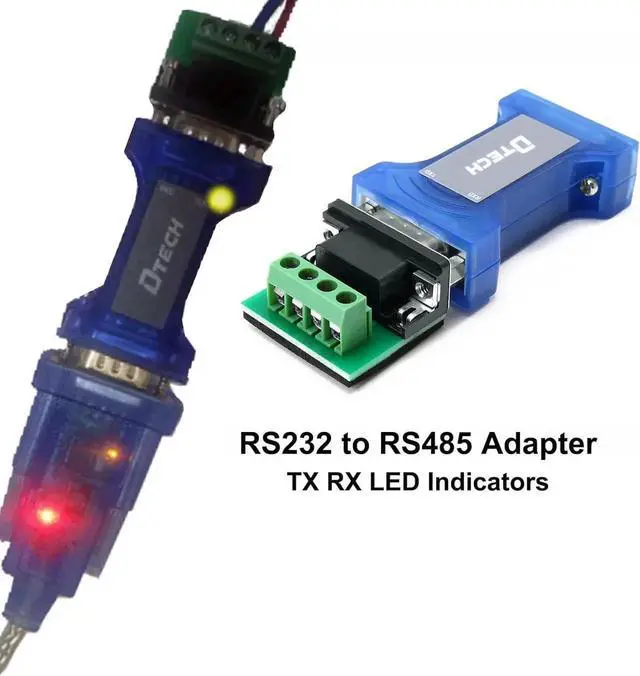 Alt view image 5 of 7 - DTech RS232 to RS485 Converter Serial Communication Data Adapter with TX RX LED Indicators and Terminal Board