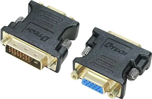Alt view image 2 of 7 - DTECH DVI to VGA Adapter DVI-D Male to VGA Female Converter 1080P Video Connector 24+1 Pin for Monitor Computer Projector