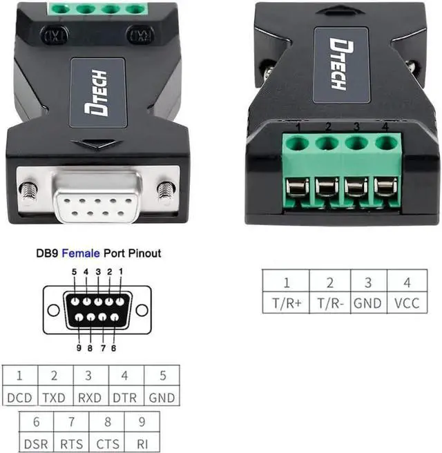 Alt view image 5 of 7 - DTECH RS232 to RS485 Converter Serial Adapter with 4 Position Terminal Block for Long Haul Data Communication Supports 600W Anti-Surge