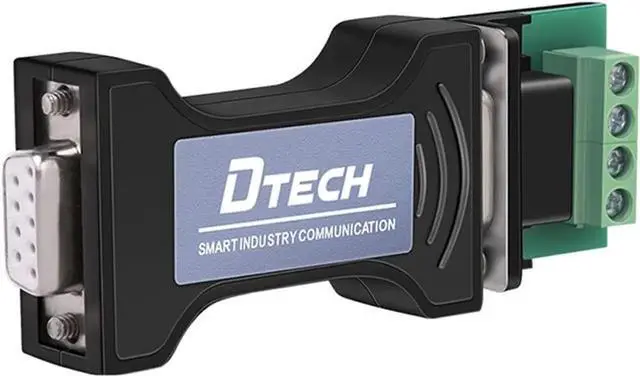 Main image of DTECH RS232 to RS485 Serial Converter Adapter with 4 Position Terminal Block for Industrial Long Haul Communication Data Supports 600W Anti-Surge