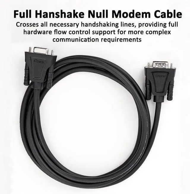 Alt view image 6 of 7 - DTech DB9 RS232 Serial Cable Male to Male Null Modem Cord Full Handshaking 7 Wire Crossover for Data Communication Compatible with Computer Network Switch Router (1.5 Feet, Black)