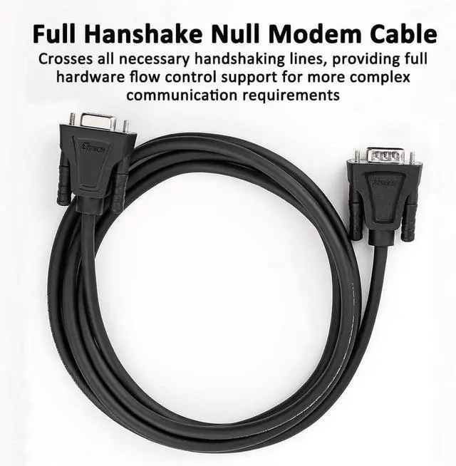 Alt view image 5 of 7 - DTech 5ft DB9 RS232 Serial Cable Male to Male Null Modem Cord Full Handshaking 7 Wire Crossover for Data Communication Compatible with Computer Network Switch Router (5 Feet, Black)
