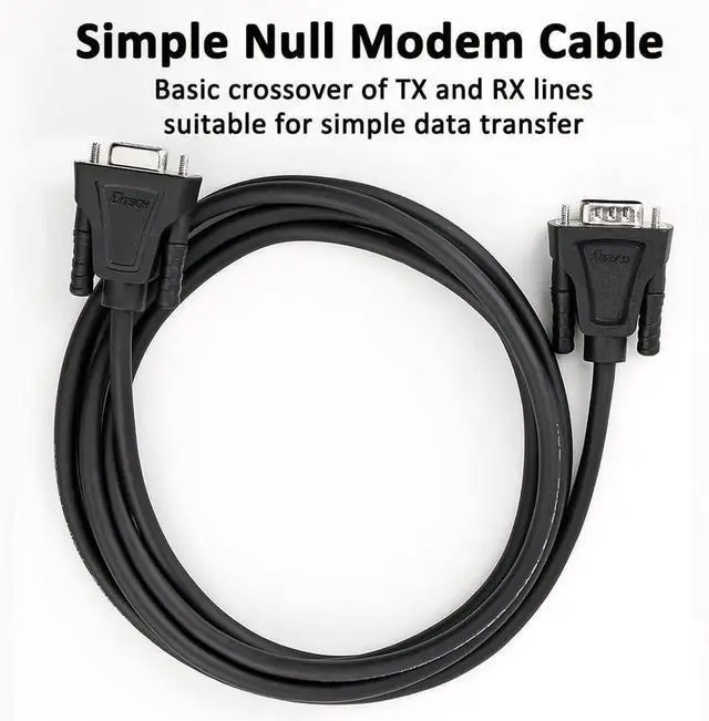 Alt view image 4 of 7 - DTech 5ft DB9 RS232 Serial Cable Male to Female Extension Simple Null Modem Cord Cross TX RX Line 2 Pin Crossed for Computer Switch Router Data Communication (5 Feet, Black)