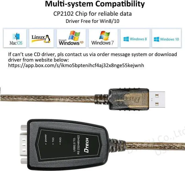 Alt view image 7 of 7 - DTech USB to Serial Adapter RS422 RS485 R232 to USB Cable (3 in 1 Interface) Supports DC 5V with Breakout Board LED Lights for Multi-Kind Control Devices Windows 11 10 8 7 XP Mac (1.5ft)