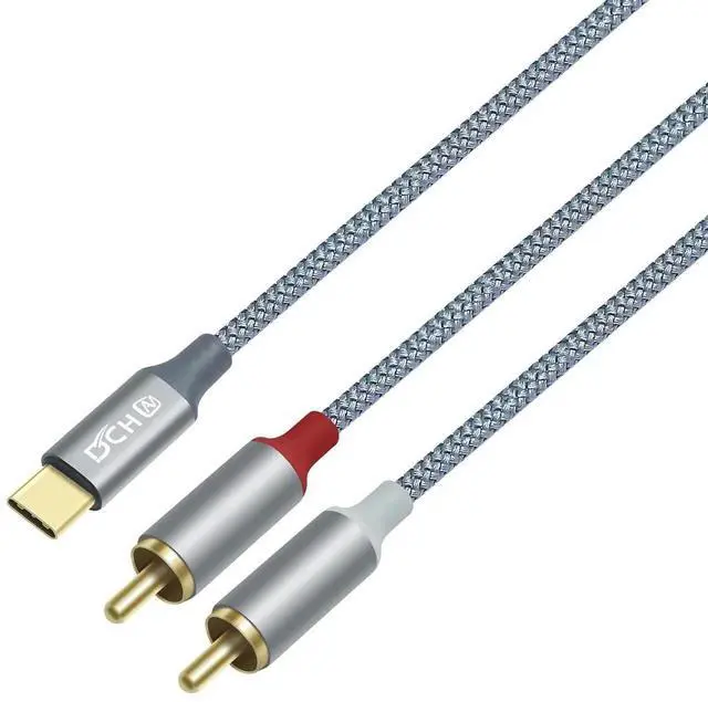 Alt view image 2 of 6 - DCHAV 4ft RCA to USB C Audio Cable Type C to 2 RCA Adapter Cord Male 2RCA Y Splitter Nylon Braided Wire Red White Interface for Speaker DVD Player Car Stereo Home Theater Laptop Computer Amplifier