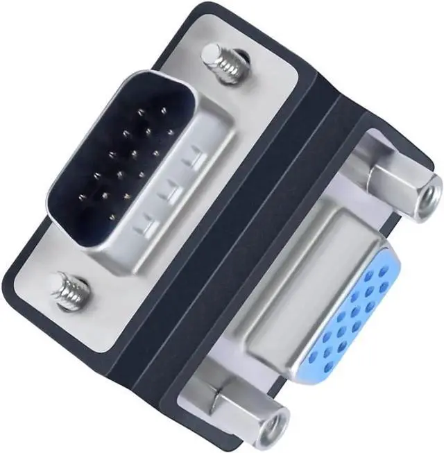Alt view image 4 of 7 - DTECH 90 Degree VGA Right Angle Adapter 15 Pin Male to Female Extension Converter Coupler