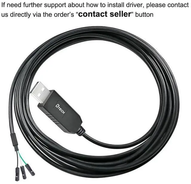 Alt view image 2 of 6 - DTECH 6ft USB to TTL Serial Cable 3.3V 3 Pin TX RX Signal UART Adapter Debug Cord Compatible with Windows 11 10 8 7 Linux MAC OS Genuine FT232RL Chip 3Pin 3v3 2.54mm Dupont Female Header