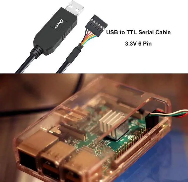 Alt view image 2 of 6 - DTECH 6ft USB to TTL Serial Cable 3.3V 6 Pin UART Adapter Debug Cord Compatible with Windows 11 10 8 7 Linux MAC OS Genuine FT232RL Chip 6Pin 3v3 Level Signal 2.54mm Dupont Female Header