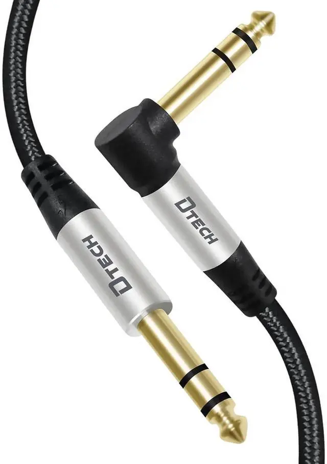 Alt view image 5 of 6 - DTECH 5ft Electric Guitar Cable TRS 1/4 Instrument Cord Aux Right Angle Balanced Stereo Jack Quarter Inch 6.35mm for DJ Speaker Amplifier Bass Studio Audio Monitor Mixer