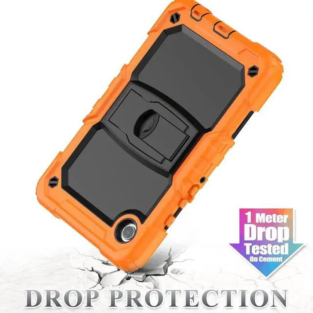 Alt view image 5 of 7 - Case for SAM-SUNG Galaxy Tab A9 5G Tablet 8.7'' 2023 with Screen Protector Shoulder Strap & Stand, Drop-Proof Case for Galaxy Tab A9 8.7'' SM-X110/X115/X117,Orange